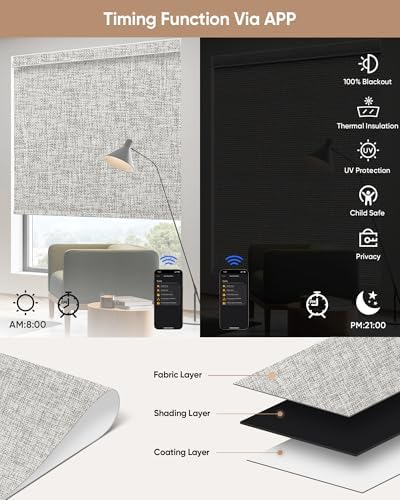 Kincmo Motorized Blinds with Remote and Smart Control