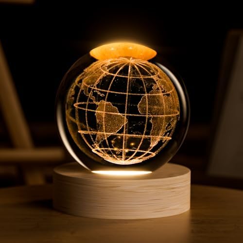 3D Solar System Crystal Ball with LED Light USB Power