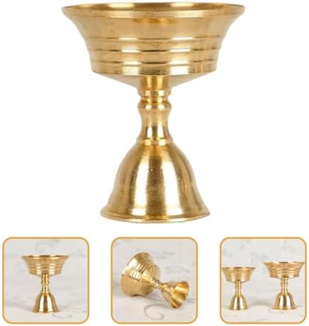 HOLIDYOYO Copper Candle Holder Ghee Lamp Stand