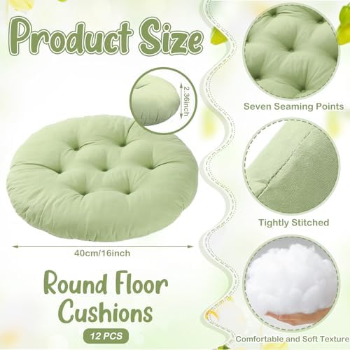 Fumete 12 Pcs Green Floor Cushions for Home and Kids 1