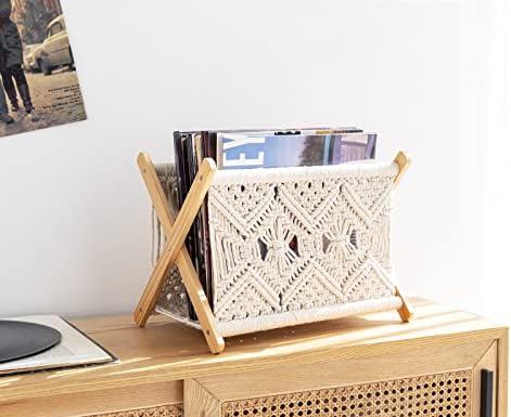 Mkono Macrame Magazine Rack Boho Storage Holder