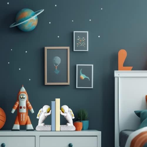 Joyvano Astronaut Bookends - Space Theme Book Holders for Kids and Adults