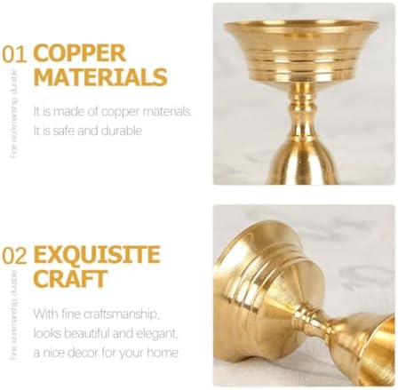 HOLIDYOYO Copper Candle Holder Ghee Lamp Stand