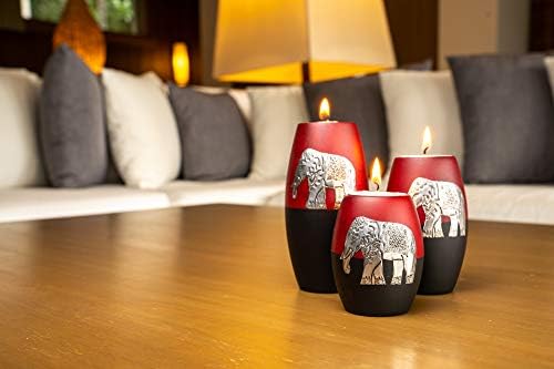 IYARA CRAFT 3 Wooden Candle Holders Set