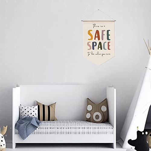 Safe Space Wall Hanging Banner - Therapy Office Decor 1