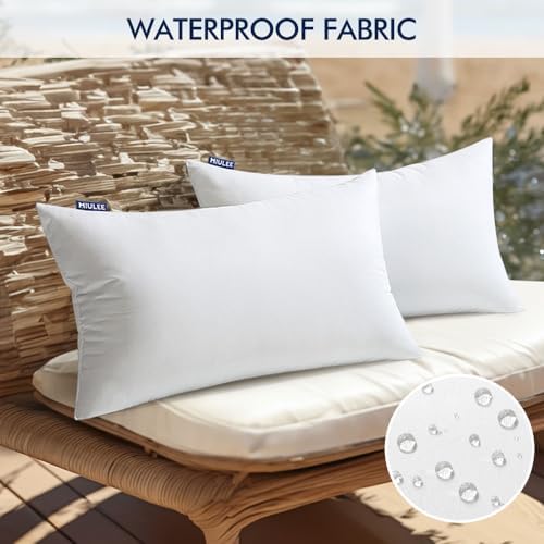 MIULEE 2 Pack 12x20 Inch Waterproof Pillow Inserts 1