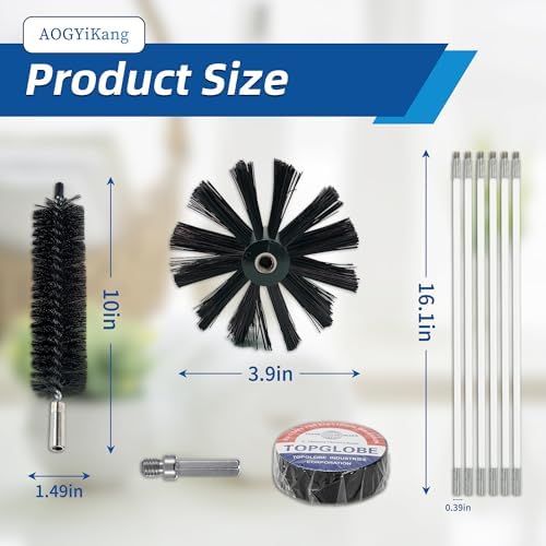 AOGYiKang 15 Feet Dryer Vent Cleaning Brush Kit