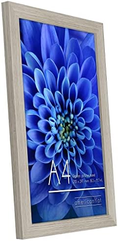 Americanflat A4 Picture Frame with Driftwood Finish and Shatter-Resistant Glass