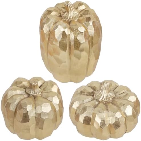 Winemana 3 Pack Gold Artificial Pumpkins