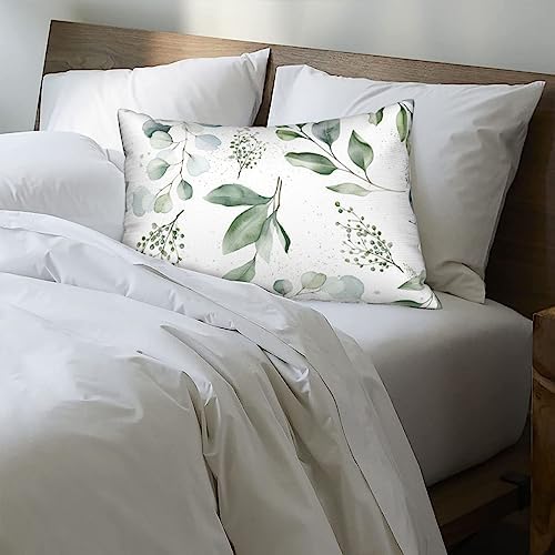 IVSYCOF Green Plant Leaf Pillow Case 20x30 Inch