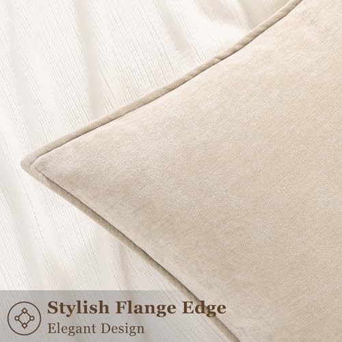 decorUhome 18x18 Throw Pillow Covers Set of 2 Beige