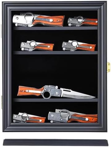 JIANGPAI Military Knife Shadow Box with Acrylic Lockable Display Case