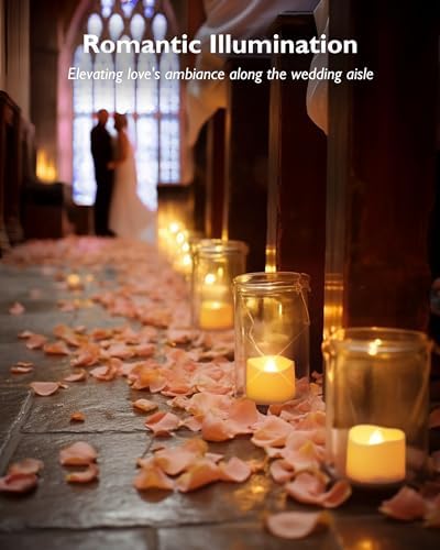 Homemory 48-Pack Flickering Flameless LED Tea Lights with CR2032 Batteries