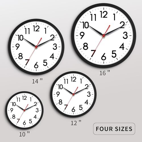 AKCISOT 10 Inch Silent Wall Clock - Analog Black