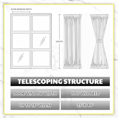 Chunful Blackout French Door Curtains with Magnetic Rods