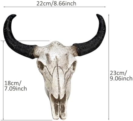 CALIDAKA Bull Skull Wall Hanging Art Sculpture