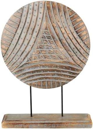 Eximious India Farmhouse Table Sculpture Mandala Decor 10 x 14