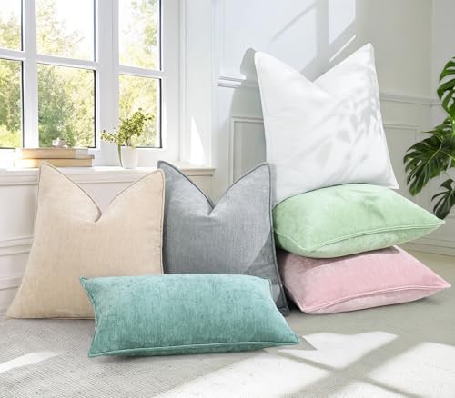 decorUhome 18x18 Throw Pillow Covers Set of 2 Beige