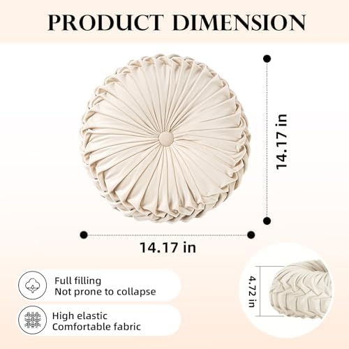 Teieas Round Velvet Floor Pillow