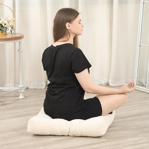 LOVMOC 22 Inch Floor Cushion for Adults Beige