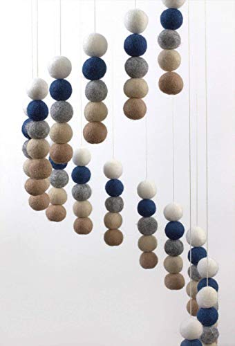 Matthew Mae Spiral Felt Ceiling Mobile - Neutral Colors