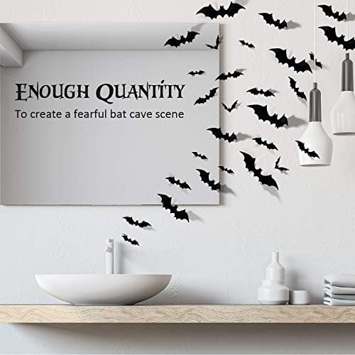 Coogam Halloween Bats Decor Set of 60