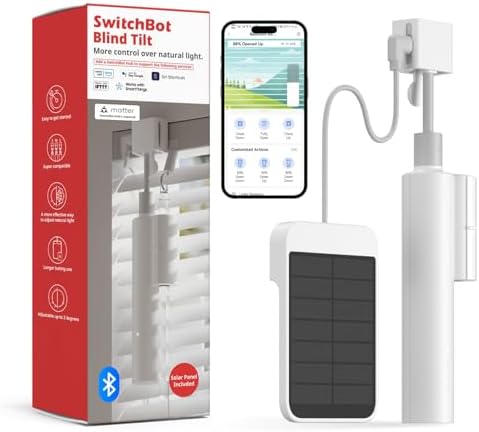 SwitchBot Blind Tilt - Smart Motorized Blinds with Solar Power and Alexa Control
