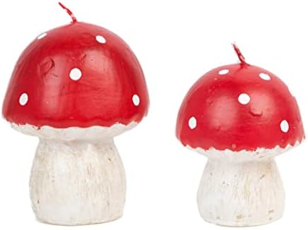 Talking Tables Red Mushroom Candle for Christmas Table Decor