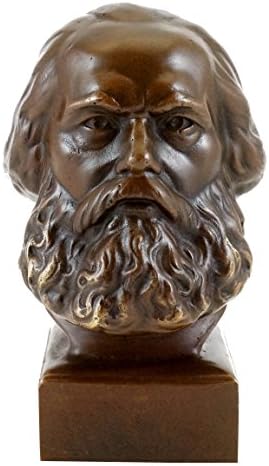 Kunst Ambiente Bronze Head Karl Marx Bust Signed Statue Sculpture