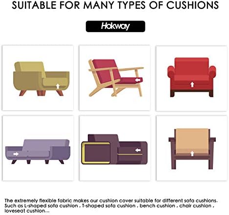 Hokway Reversible Stretch Couch Cushion Covers Set