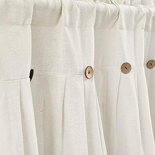 Lush Decor Linen Button Farmhouse Valance 52x18