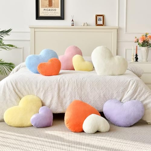 IREMATE Heart Pillow Pink Throw for Home Decor