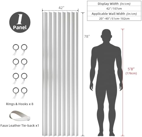 Treatmentex Folding Door Curtains - White 42 x 78 1 Panel