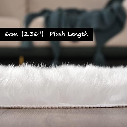 Goolela Faux Fur Rug Throw White 24x36 Inch