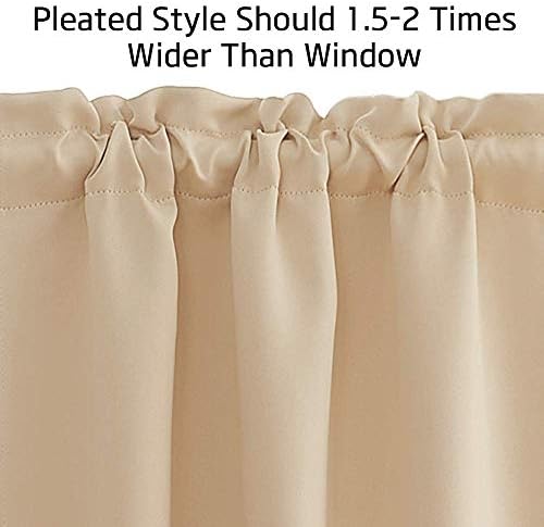 NICETOWN Small Curtains Blackout - 2 Panels 34x30 Biscotti Beige