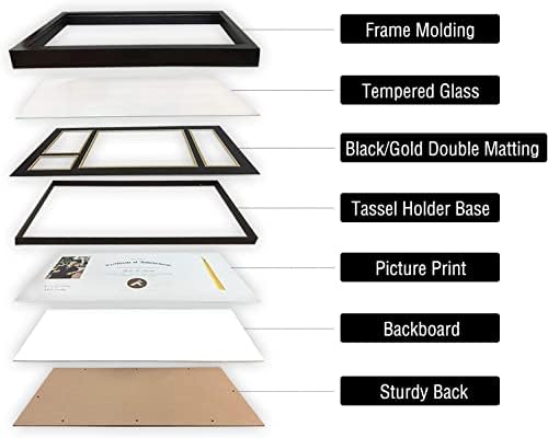 Golden State Art 11x22 Black Diploma Frame with Tassel Holder