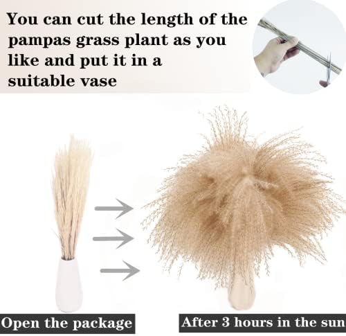ANPROOR Dried Pampas Grass Decor 100 Stems Wedding Boho Bouquet