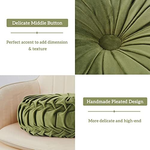 HIG Set of 2 Round Pleated Pumpkin Throw Pillows
