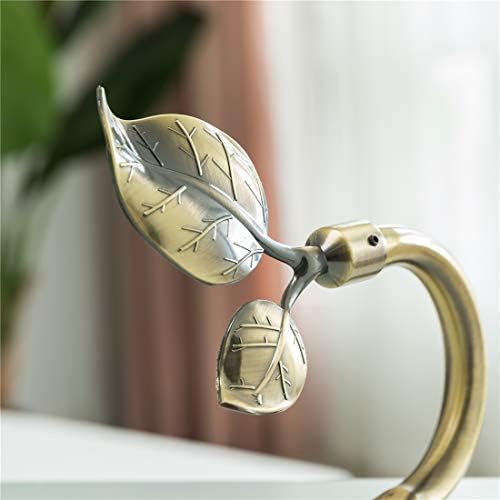 HIKMLK Leaf Shaped Curtain Holdbacks 2pcs Antique Brass 1