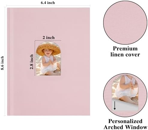 Vienrose Premium 4x6 Photo Album with Linen Cover and Writing Space