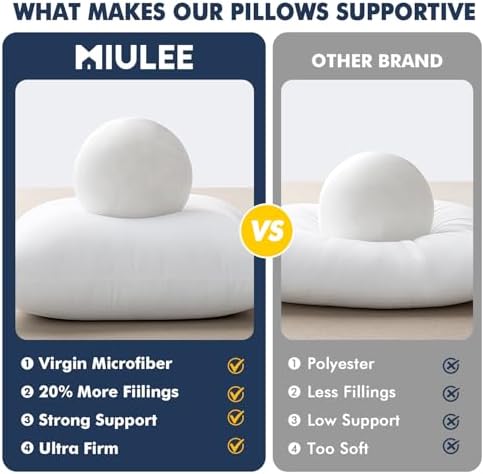 MIULEE Pillow Inserts Pack of 2 18x18 Inch