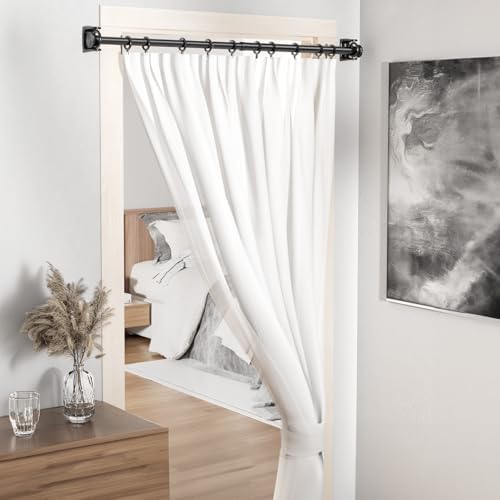 HAOYUNTE Small Tension Rod 18-36 Inch Black Curtain Rod No Drilling