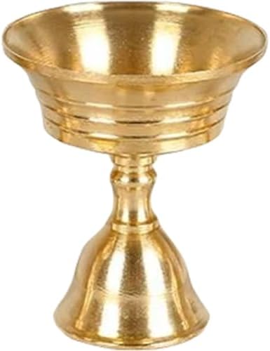 HOLIDYOYO Copper Candle Holder Ghee Lamp Stand