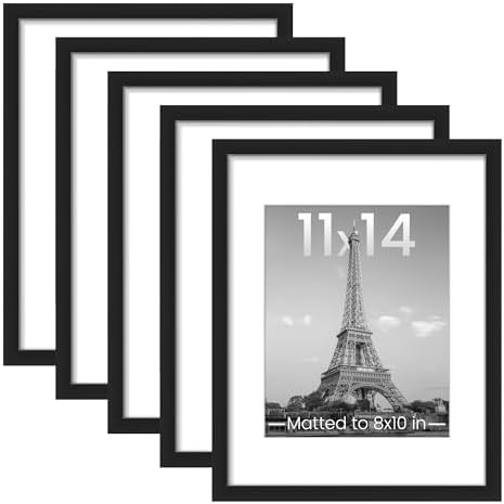 upsimples 11x14 Picture Frame Set of 5 Black