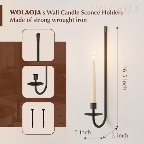 WOLAOJA Wall Candle Sconce Holder Set of 2