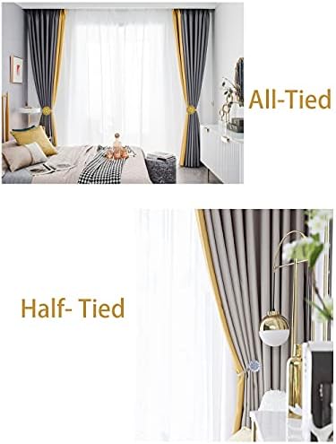 FOZUBOYO Magnetic Curtain Tiebacks 2 Pack White Crystal Flower