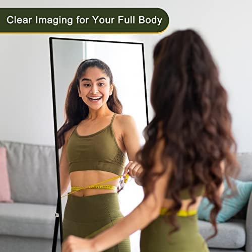 NicBex Full Length Mirror with Stand 56x19 Black