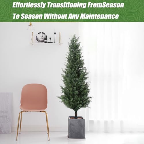 LYTREWPLANT 42 Artificial Cypress Topiary Set of 2 1