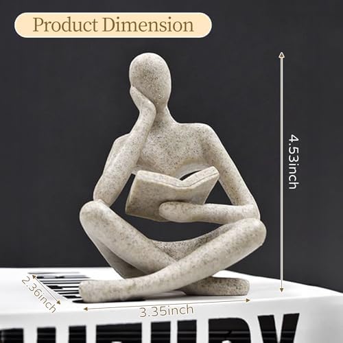 Bookshelf Decor Thinker Statue - Modern Aesthetic Art Sculpture