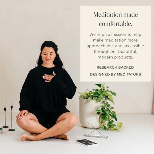 Mindful Modern Large Meditation Cushion with Buckwheat Fill and Cotton Cover
